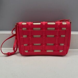 A New Day Pink and Cream Crossbody Bag with Woven Design